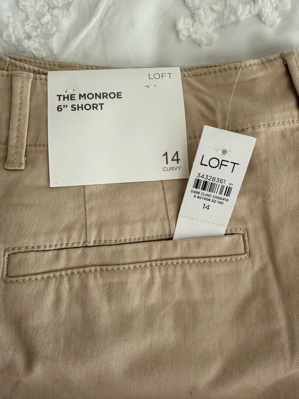 LOFT The Monroe 6” Shorts – Size 14 Curvy – Khaki/Tan – New With Tags (1 of 2)